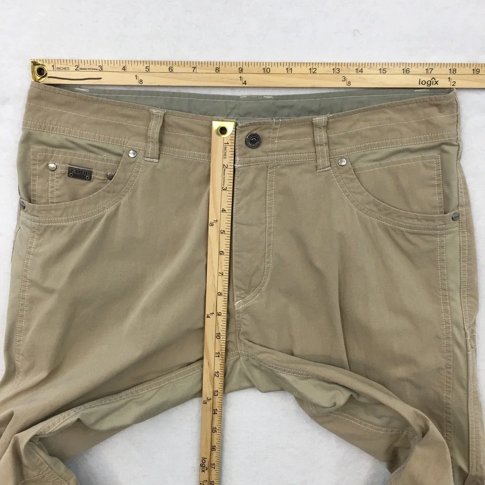 Kuhl Radikl Khaki Tan Mens Performance Hiking Outdoor Pants 36x32